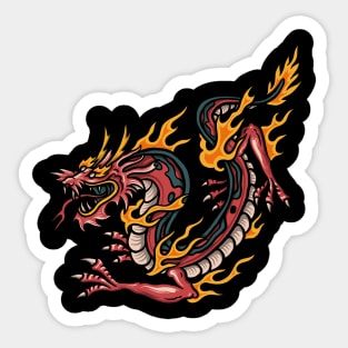 Oldschool dragon Sticker